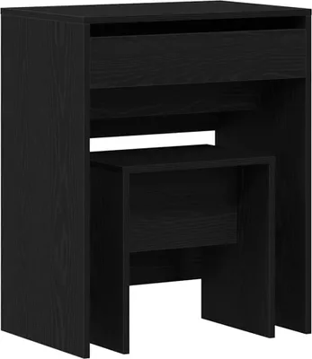 Produktbild von vidaXL Schminktisch Schwarz Eichen-Optik 60 x 40 x 75 cm Holzwerkstoff