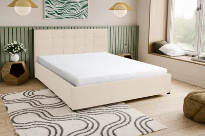 Produktbild von VENASI JESSA Polsterbett 180x200 Doppelbett mit Bettkasten und Lattenrost BEIGE