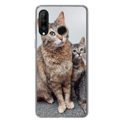 Produktbild von MuchoWow® Handyhülle Schutzhülle Hülle für Huawei P30 Lite Katze - Kätzchen - Fell Silikon Softcase Handy Hülle - Handyhülle