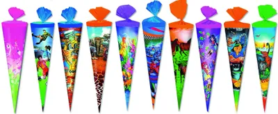Produktbild von 10x Schultüte 25cm Zuckertüte rund
