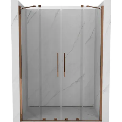 Obrázok produktu pre Mexen Velar Duo posúvacie sprchové dvere 140 cm, Priehľadné, Zlatoružová - 871-140-000-02-60