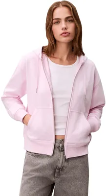 Produktbild von Calvin Klein Damen Hoodie mit Reißverschluss Logo French Terry aus Baumwoll-Frot