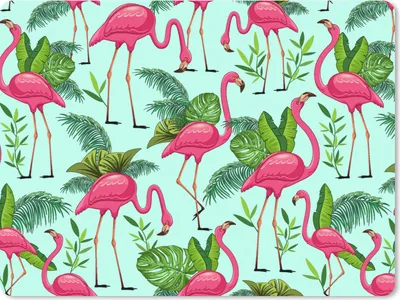 Produktbild von MuchoWow® Mauspad Mousepad Flamingo - Dschungel - Tiere - Muster 23x19 cm - Mousepads - Maus Mat - Pad - Mausunterlage - Schreibtischunterlage - Mauspad