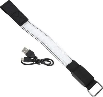 Obrázok produktu pre Vonkajšie nočné svetlo na ruku s LED dobíjateľným mriežkovým reflexným pásikom, biele