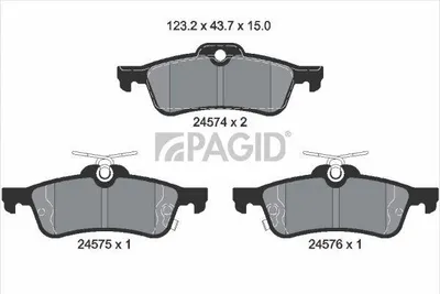Produktbild von PAGID Bremsbeläge Satz Hinten Bremsklötze für TOYOTA Yaris Schrägheck (P9) T1716N