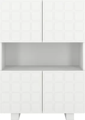 Produktbild von CUBO HIGH Kommode 3D mit dekoriert Front / 4 Türen / 85 x 120 cm / Weiß