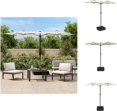Immagine prodotto di vidaXL Ombrellone doppio bianco sabbia 316x240 cm - Ombrelloni e tende da sole