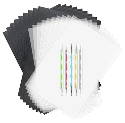Kohlepapier-Set, 150 Blatt, A4, mit 5 Prägegriffeln