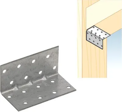 Produktbild von Winkelverbinder mit kleiner Sicke 40 x 40 x 80 mm Lochplattenwinkel Stuhlwinkel