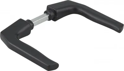 Image de Paire de béquilles pour porte, carré 8mm, 1 portée, noir - THIRARD