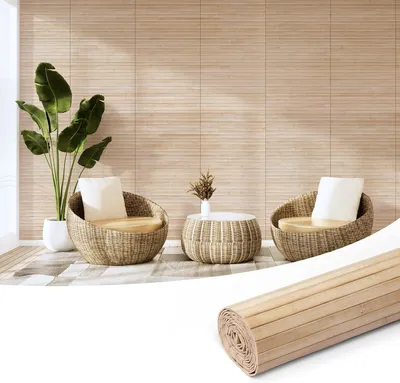 Obrázek produktu pro Dekarbonizovaná bambusová stěnová deska, rozměry 30 x 244 cm, flexibilní a lehká