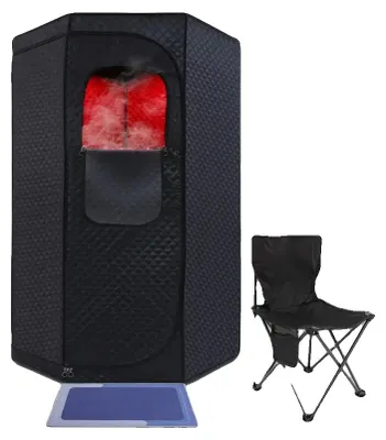 Immagine prodotto di Sauna portatile, potenza 1350 W, altezza 180 cm, capacità del serbatoio del vapore 3 l, livelli di riscaldamento regolabili da 1 a 9, intervallo di tempo da 5 a 60 min