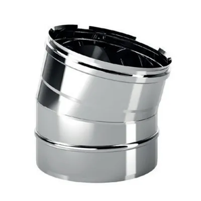 Produktbild von 15° Bogen Edelstahl 304 für Schornstein - Durchmesser 130 mm