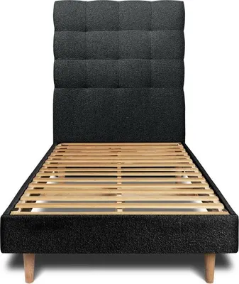 Obrázek produktu pro Postel s čalouněným čelem - látka Bouclé - 90x190 cm