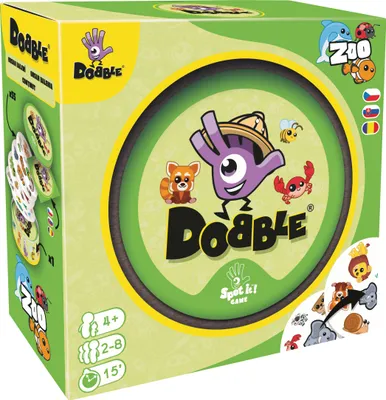 Produktbild von Asmodee Dobble Zoo Tier-Beobachtungsspiel Kartenspiel mit einfachen Regeln für 2-8 Spieler ab 6 Jahren