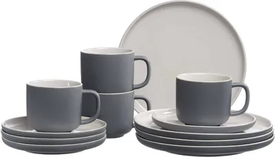 Produktbild von Ritzenhoff & Breker Jasper, 4 Person(en), Steingut, Grau, 15 cm, Jasper, Rund