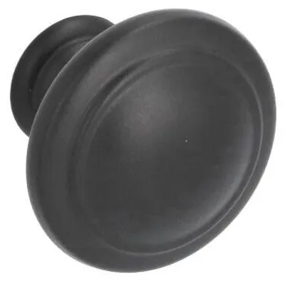 Productafbeelding van Knop voor meubels, gemaakt van zamac. Diameter: 30 mm. Mat zwarte afwerking