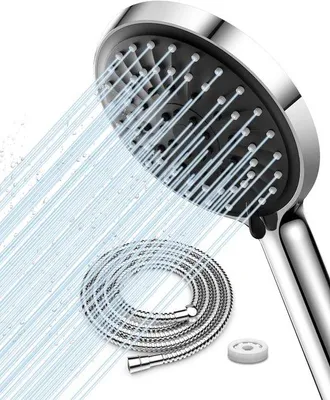 Immagine prodotto di Doccia a risparmio idrico con aumento di pressione, 5 getti, tubo flessibile da 2 m