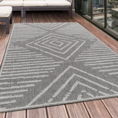 Produktbild von Homebyhome Outdoor Teppich Wetterfest Innen & Außenbereich Modern Design Küchenteppich Balkon Terrassen Flachgewebe Wetterfest, Grösse: 140x200 cm