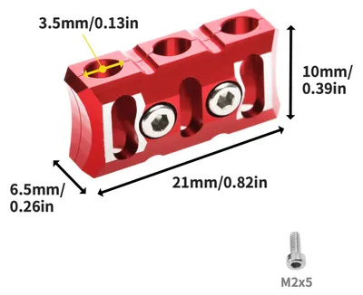 Produktbild von Kabelmanager fuer ESC-Motoren aus Aluminiumlegierung, feste Klemmschnalle, verhindert Kabelsalat, Clip-Tool fuer ferngesteuerten Rock Crawler, rot