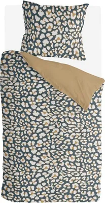 Produktbild von Byrklund Bettwäsche Lazy Leopard, 100% Baumwolle, 135x200, Ockergelb