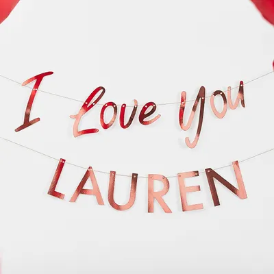 Produktbild von I Love you Girlande personalisierbar 2m