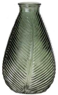 Produktbild von Bellatio Design Blumenvase - grun transparentes Glas - 14 x 23 cm - Vase