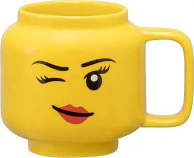 Image de LEGO Tasse à café WINKING GIRL 255 ml jaune dans sa boîte en céramique