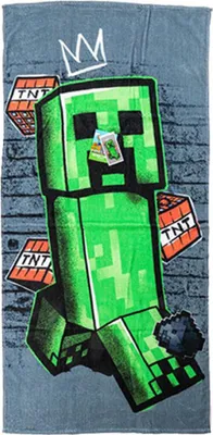Produktbild von Minecraft Badetuch Creeper TNT 70 x 140 cm - Baumwolle