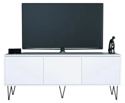 Produktbild von InnoFurn TV-Lowboard Elisa, 3 Türen, Push-to-Open, Weiß matt, 152,5 x 60,5 x 37 cm