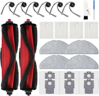 Produktbild von PromoHome® 24-teiliges Zubehörset für Roborock Q7 L5, Q7 L5+, Q7 M5, Q7 M5+ Staubsauger, 2 Hauptbürsten, 6 Seitenbürsten, 4 Filter, 4
