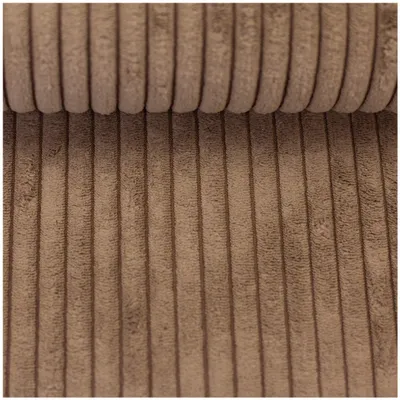 Breitcord-Polsterstoff Wanja in beige mit 1cm breiter Rippe, weiche Samt-Haptik und strukturierte Oberfläche für Polsterarbeiten.