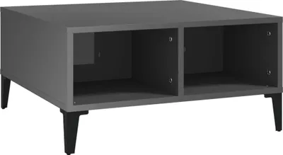 Produktbild von vidaXL Couchtisch Hochglanz-Grau 60x60x30 cm Holzwerkstoff