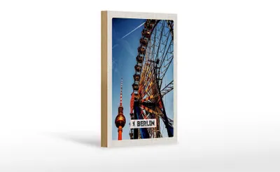 Produktbild von Holzschild Reise 12x18 cm Berlin Deutschland Kirmes Dekoration