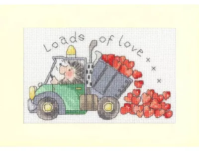 Produktbild von Bothy Threads Grußkarte Kreuzstich Stickpackung "Ganz viel Liebe", Zählmuster, XGC64, 16x10cm