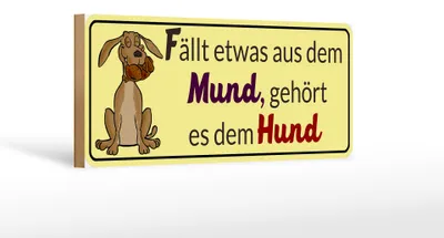 Produktbild von Holzschild Spruch 27x10cm gehört es dem Hund
