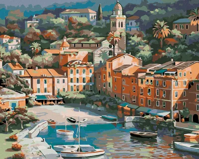 Produktbild von Zuty - Malen nach Zahlen - KLEINES ITALIENISCHES STÄDTCHEN, 40x50 cm, mit Keilrahmen (bereits gespannt)