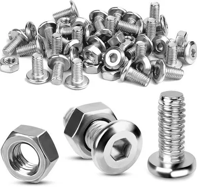 Obrázok produktu pre Nerezové skrutky a matice M5 x 16 mm v 60-dielnej sade s plochou hlavou.
