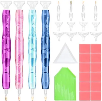 Produktbild von Diamantverfpen Set 12 Farben 16 Spitzen 5D Nagelkunst DIY