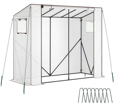 Obrázek produktu pro Zahradní skleník tectake® Anton, odolný vůči povětrnostním vlivům a UV záření, rozměry 200 x 77 x 170 cm, včetně montážního materiálu