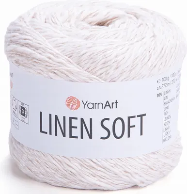 Zdjęcie produktu dla Włóczka YarnArt Linen Soft / 100 g / len wiskoza bawełna / 7301 / off white