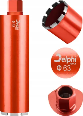 Produktbild von Wiertło diamentowe Delphi Wet+Dry do wiercenia rdzeniowego Ø 63 x 450 mm, wiertła do wiercenia na sucho Wiertła do wiercenia rdzeniowego w betonie DIAMENTOWA MASZYNA DO WIERCENIA W BETONIE
