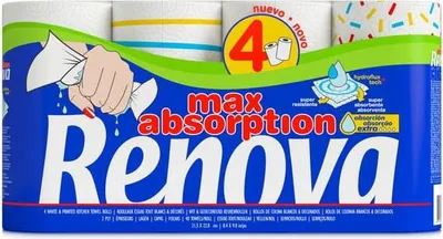 Image de Rouleau essuie-tout Renova Max Absorption, paquet de 4 rouleaux