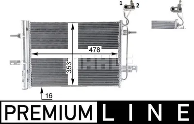 Produktbild von MAHLE AC 30 000P Kondensator Klimaanlage Klimakondensator für OPEL Meriva A (X03) +Trockner