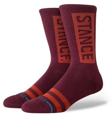 Produktbild von Stance OG Crew Socken Weinrot 1 Paar