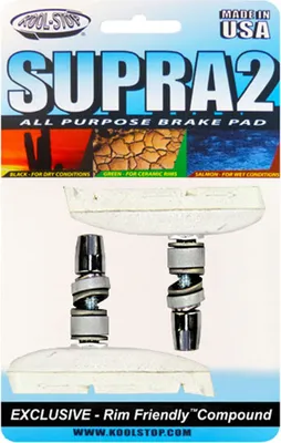 Produktbild von Kool-Stop Bremsschuhe T3 Supra 2 V-Brake, L=66,5mm asymm., für Aluminiumfelgen, weiß