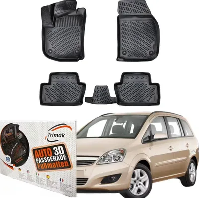 Produktbild von Trimak Autofußmatten kompatibel mit OPEL Zafira B (2005-2011) Auto Allwetter Gummimatten