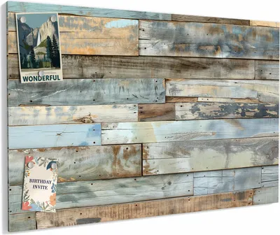 Produktbild von Magnettafel 90x60cm magnetisch & beschreibbar Metall-Board - Alte Holzplanken