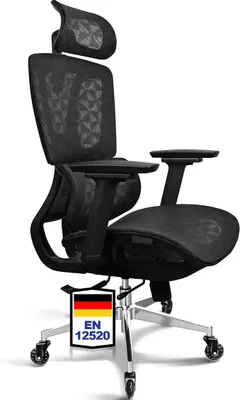 Imagen del producto de Silla de oficina ergonómica, silla de escritorio con reposabrazos 4D y asiento de malla