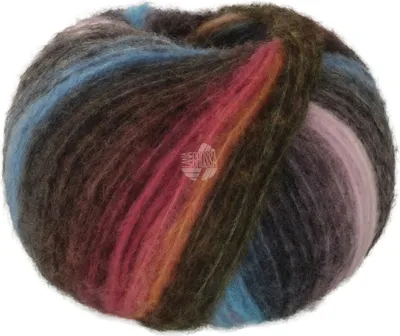 Produktbild von Lana Grossa - Bomba 0001 dunkelgrau brombeer orange gelbgrün dunkelgrün blau